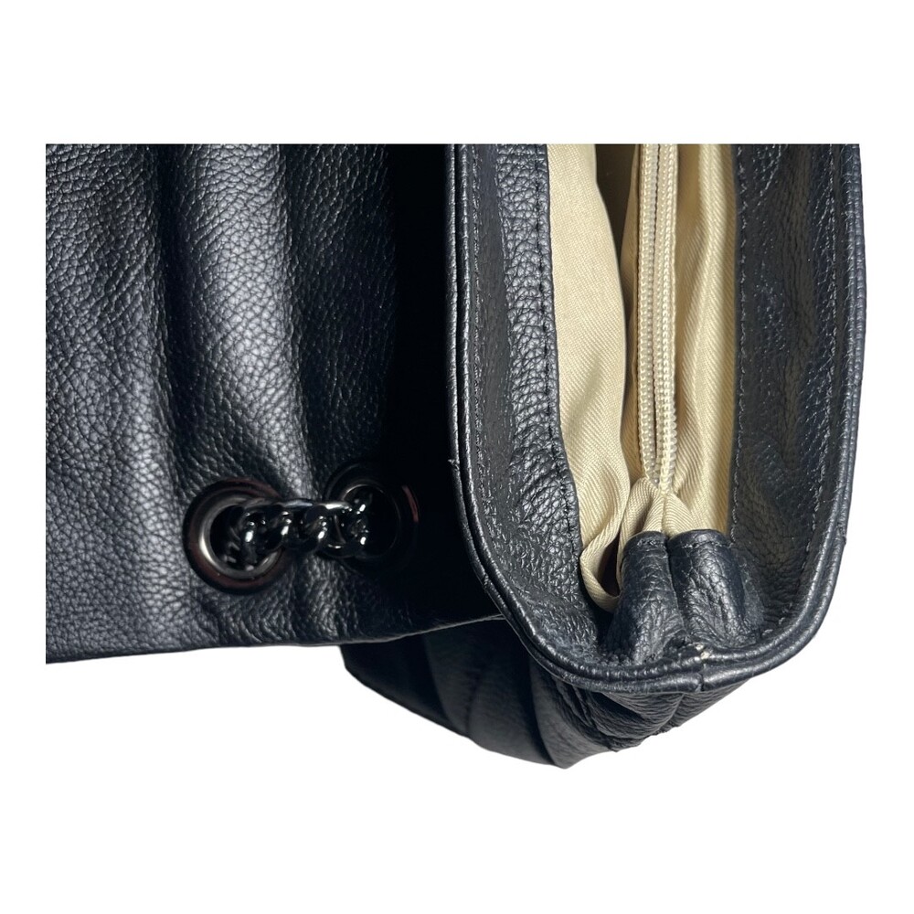 PERSAMAN Handbag Womens Medium Black Quilted Shoulder Chain Strap‎ Geometric - Picture 5 of 7